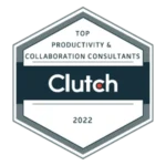 Clutch 2022 award for Top Productivity & Collaboration Consultants.