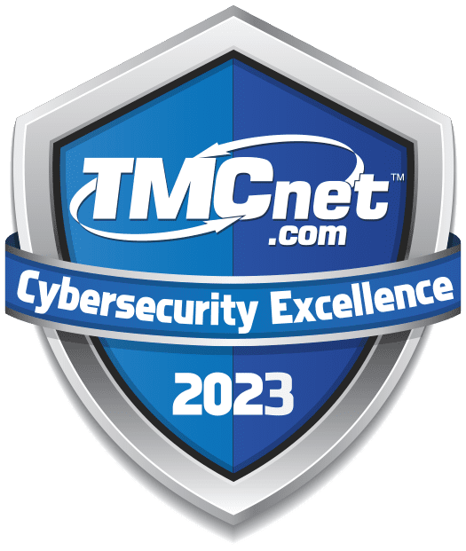 TMCnet 2023 badge for Cybersecurity Excellence.