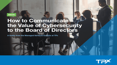 Slide titled communicating cybersecurity to the board.